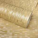 Paste The Wall - Metallic Gold & Champagne Geometric Texture Wallpaper - DL22833