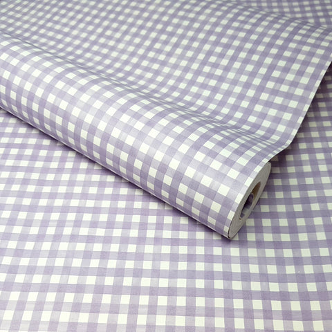 Heart of The Country Purple & White Check Wallpaper - SZ002347